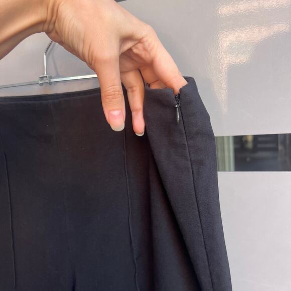 Theory Black Pintuck Straight Leg Cropped Trousers Size 12 - Picture 5 of 6